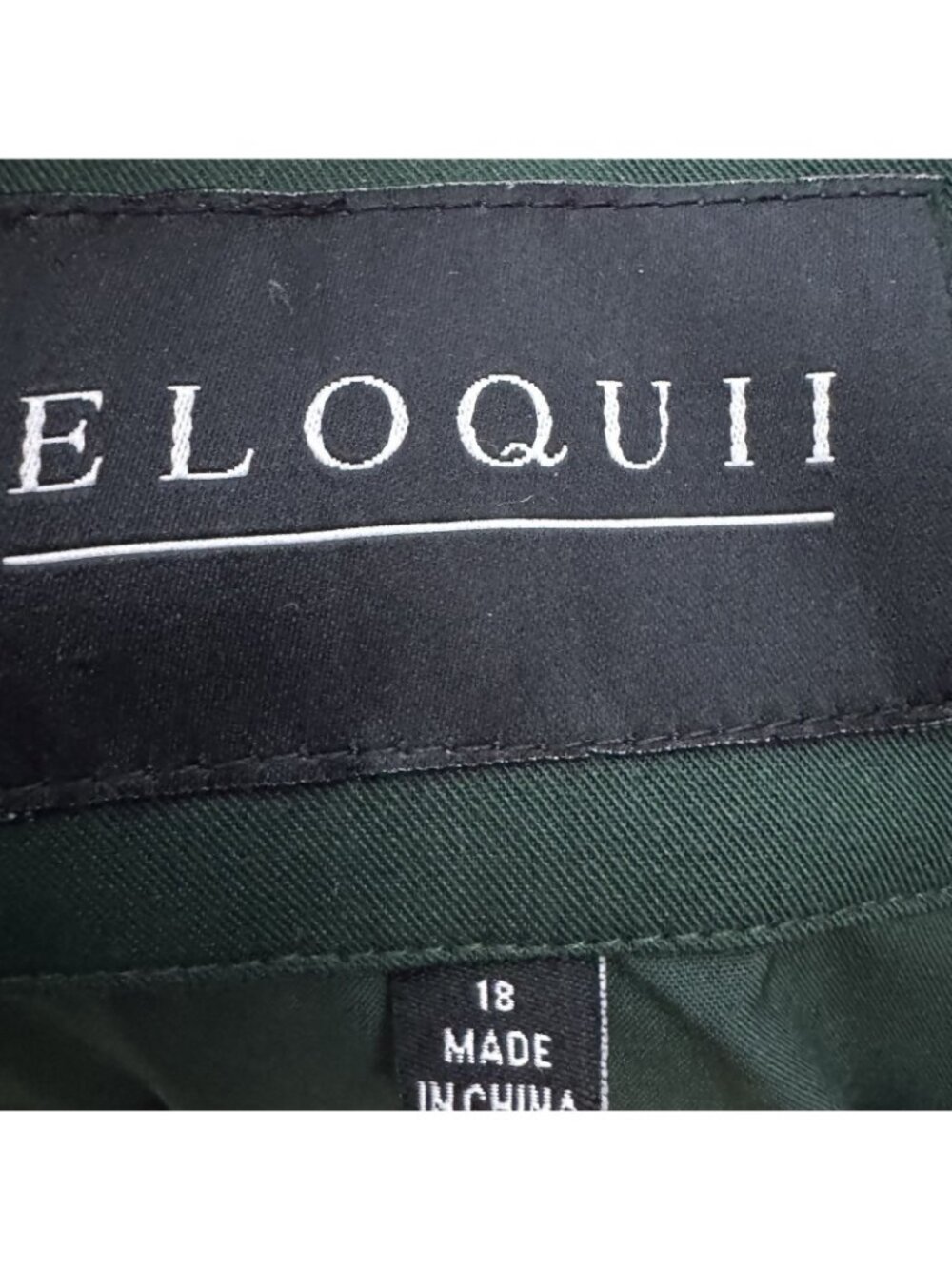 ELOQUII Womens 18 Green Pleat Waist Belted Blazer Jacket Open - Picture 6 of 9